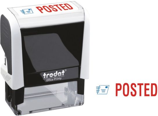 Trodat Office Printy 4912 Self Inking Word Stamp POSTED 46x18mm Blue/R