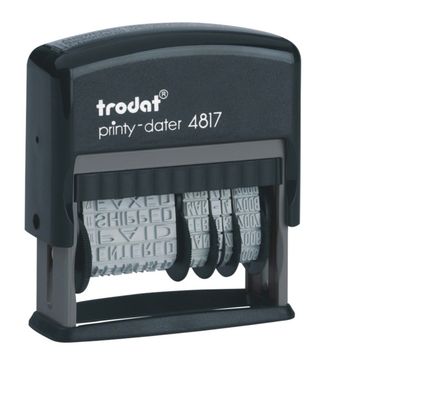 Trodat Printy 4817 Self Inking Dial A Phrase Word and Date Stamp Black