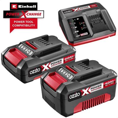 Ozito Genuine PXC 18v Cordless Fast Battery Charger, Li-ion Battery 2ah and Battery 4ah 2ah & 4ah