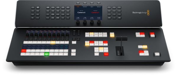 Compact Live Production Switcher with Built in Broadcast Control Panel 8 x 3G-SDI Inputs Streaming Recording Multiview DVE Keyers USB Webcam Media Players Talkback and Optional Cloud Storage.