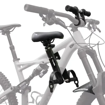 Kids Ride Shotgun Child Bike Seat + Handlebars Combo - Black - Thumbnail 2