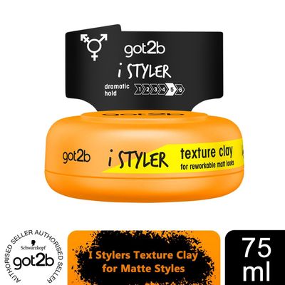 Schwarzkopf got2b iStylers Texture Clay for Matte Styles 75ml - Hair Wax / 5cm / 75ml