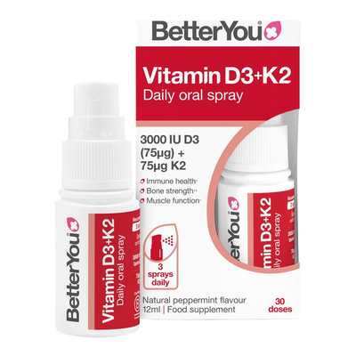 BetterYou Vitamin D3 3000 IU+ K2 Oral Spray 12ml - Thumbnail 2