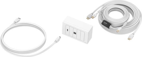 Vision TC3-PK10M socket-outlet HDMI + USB Type-B White - Thumbnail 2