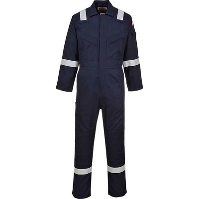 BizFlame Mens Flame Resistant Super Lightweight Antistatic Coverall Navy Blue M 34"