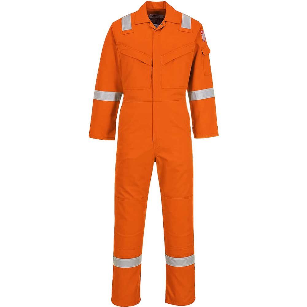 BizFlame Mens Flame Resistant Super Lightweight Antistatic Coverall Orange M 34" - Image 1