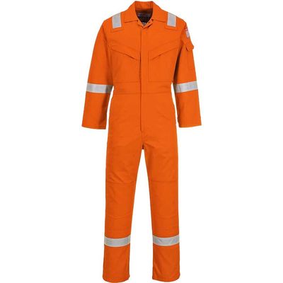 BizFlame Mens Flame Resistant Super Lightweight Antistatic Coverall Orange M 34"