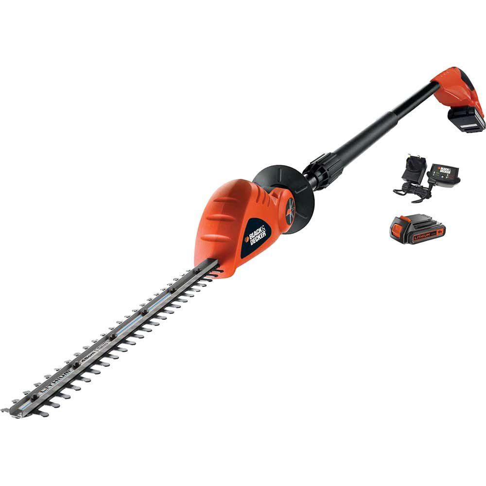 Black and Decker GTC1843L 18v Cordless Long Articulating Hedge Trimmer 430mm 2 x 2ah Li-ion Battery Charger - Image 1