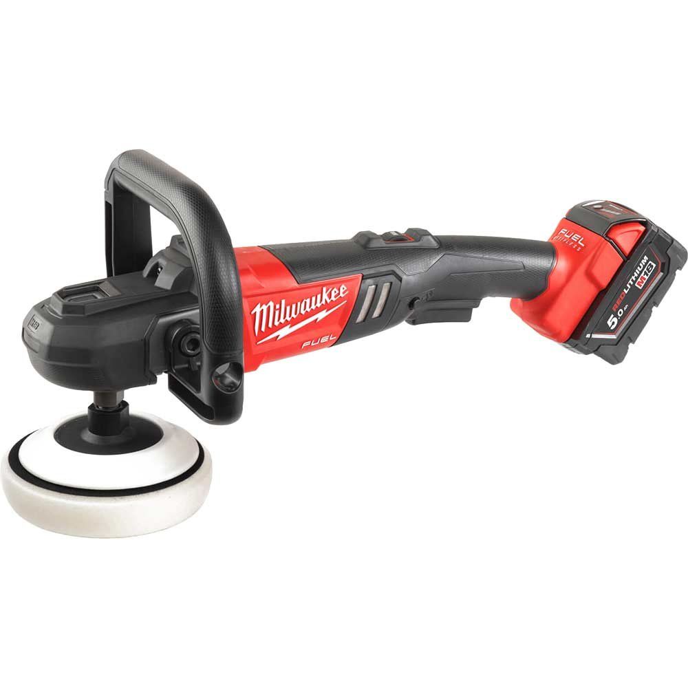 Milwaukee M18 FAP180 Fuel 18v Cordless Brushless Polisher 180mm 2 x 5ah Li-ion Battery Charger Case - Image 1