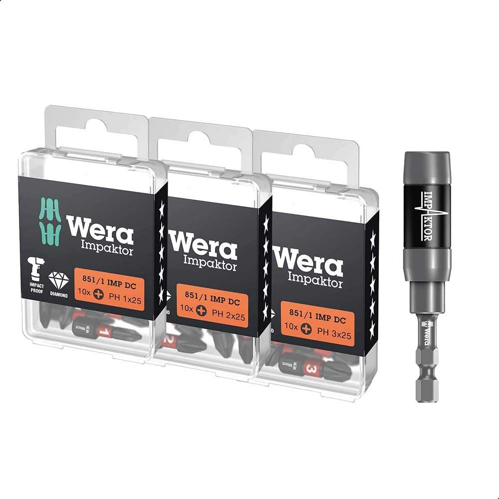 Wera 851/1 31 Piece Impaktor Phillips Screwdriver Bit Set - Image 1