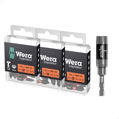 Wera 851/1 31 Piece Impaktor Phillips Screwdriver Bit Set