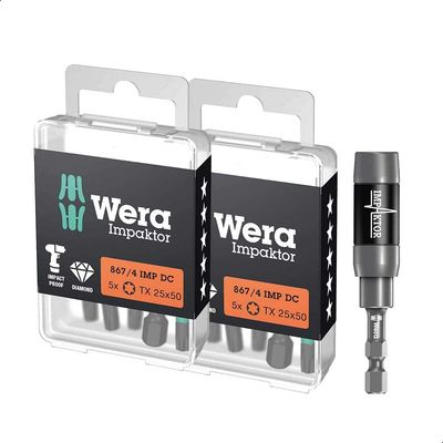 Wera 867/4 11 Piece Impaktor Torx Screwdriver Bit Set