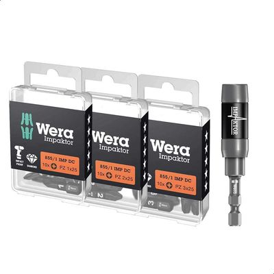 Wera 855/1 31 Piece Impaktor Pozi Screwdriver Bit Set