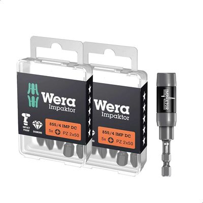 Wera 855/4 11 Piece Impaktor Pozi Screwdriver Bit Set