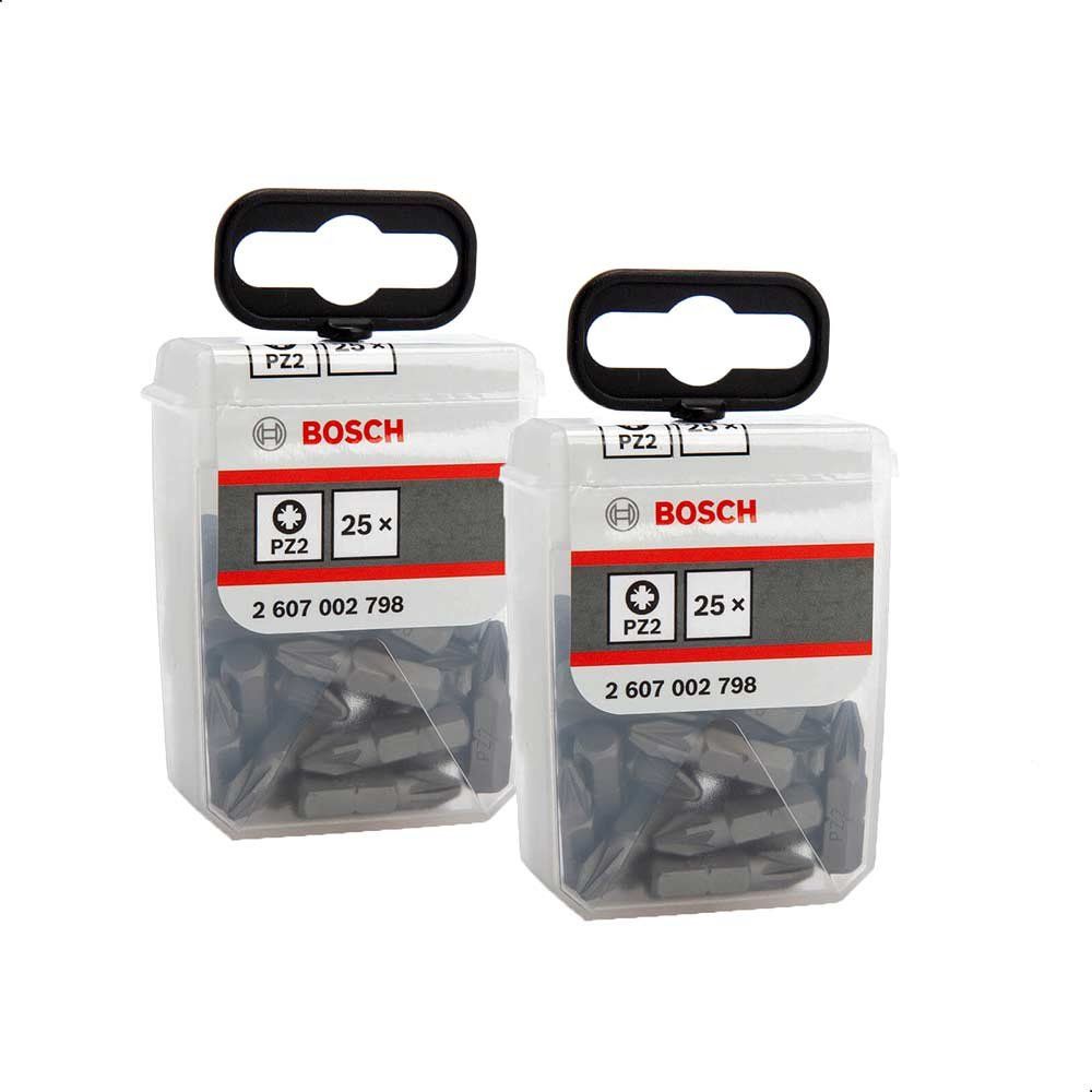 Bosch Expert 50 Piece Tic Tac Box Extra Hard Pozi Screwdriver Bit Set PZ2 25mm Pack of 50 - Image 1