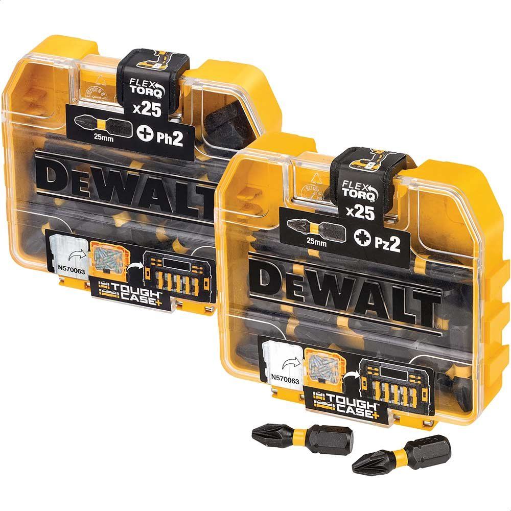 DeWalt 50 Piece Tough Case Torsion Flex Torq Phillips and Pozi Screwdriver Bit Set FREE Magnetic Bit Holder - Image 1