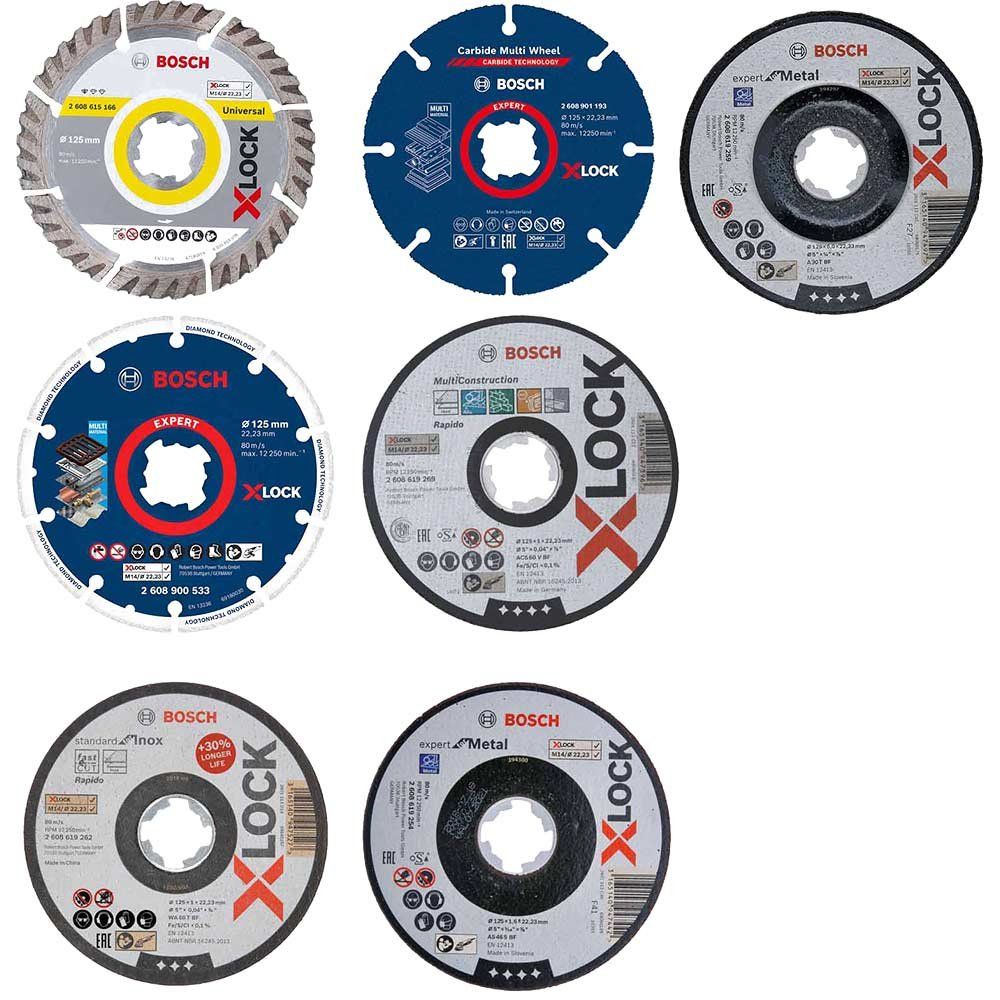 Bosch 7 Piece X Lock Cutting and Grinding Disc Starter Set - Image 1