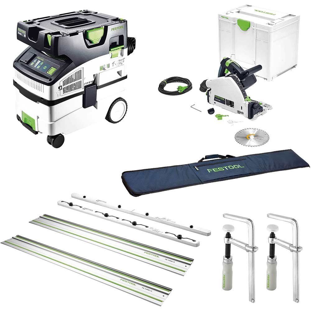 Festool TS55 F EBQ Plunge Saw and M Class Extractor Kit 110v - Image 1
