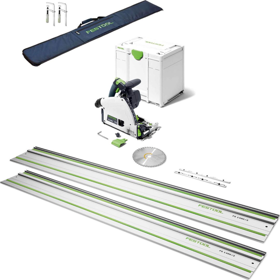 Festool TS60 KEBQ Plus Plunge Cut Circular Saw and Guide Rail Accessory Kit 240v - Image 1