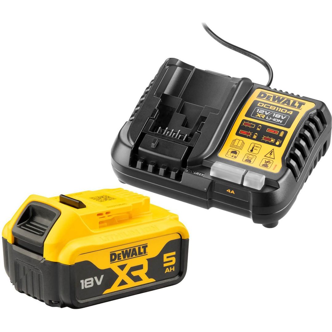 DeWalt 18v XR Cordless Li-ion Battery and Charger Pack 5ah 5ah - Image 1