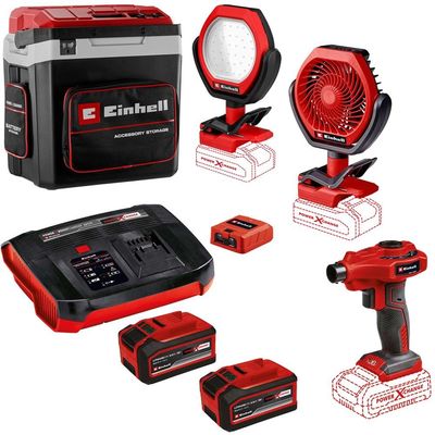 Einhell CAMPER 18v Cordless Cool Box and Warmer with Camping Accessory Kit 1 x 6ah Plus Li-ion Battery Charger