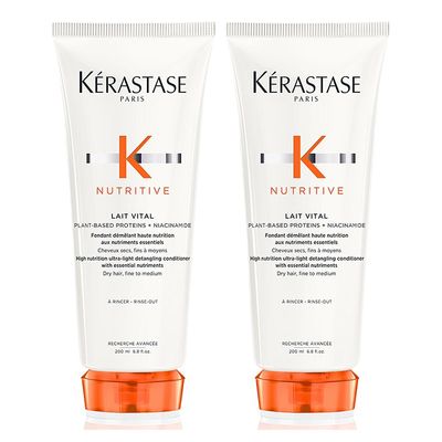 Kérastase Nutritive Lait Vital High Nutrition Ultra-Light Conditioner With Niacinamide For Dry, Fine To Medium Hair 200ml Double