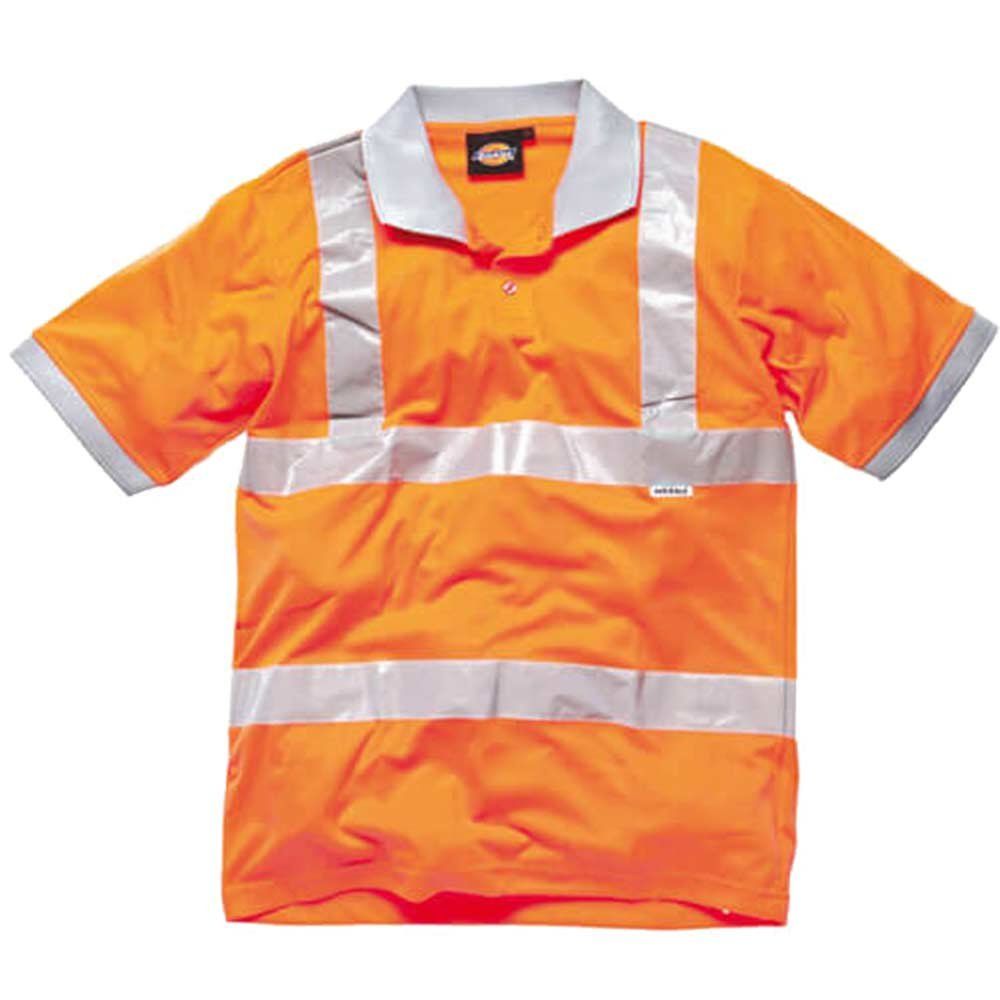 Dickies Mens Hi Vis GO/RT Polo Shirt Orange M - Image 1