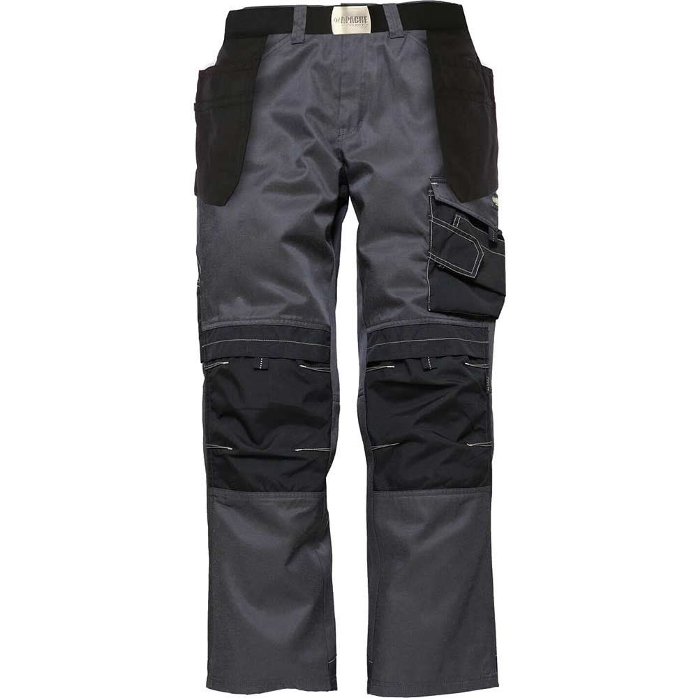 Apache Mens Pro Twill Trousers Black / Grey 30" 31" - Image 1