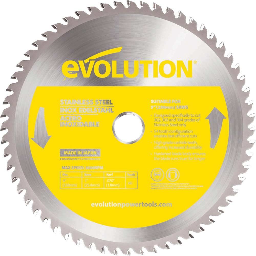 Evolution Stainless Steel Cutting Saw Blade 230mm 60T 25.4mm - Image 1
