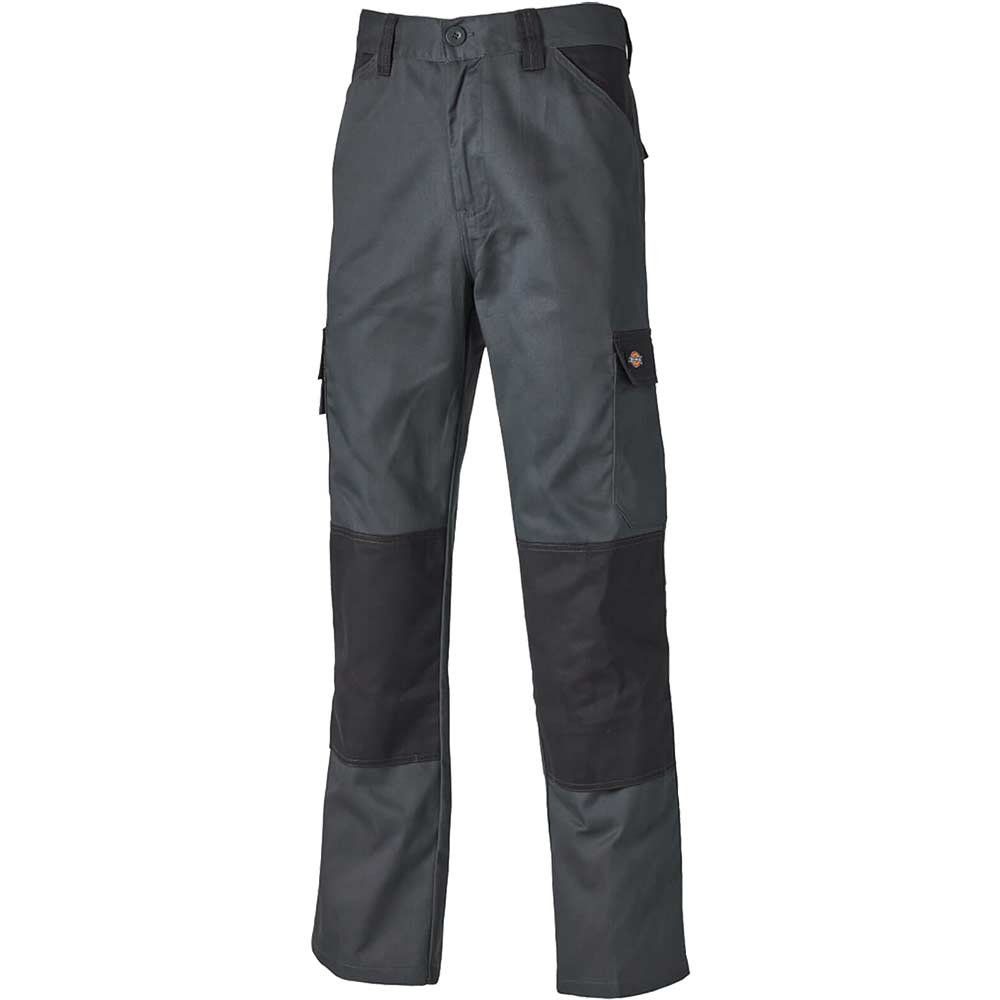 Dickies Mens Everyday Trousers Grey / Black 48" 31" - Image 1